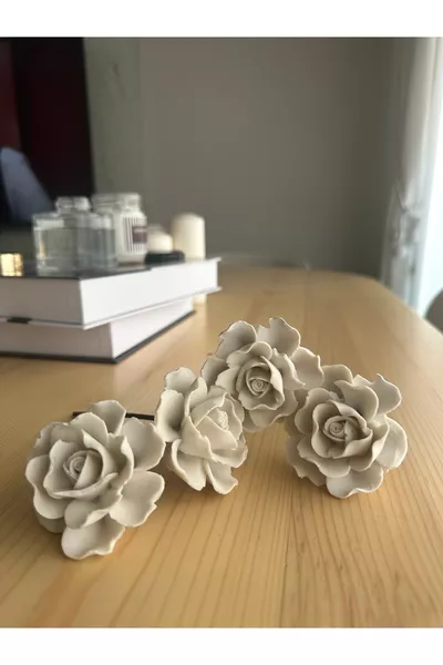 4-Piece Flower Stone Natural Bamboo Reed Set Refill Scent