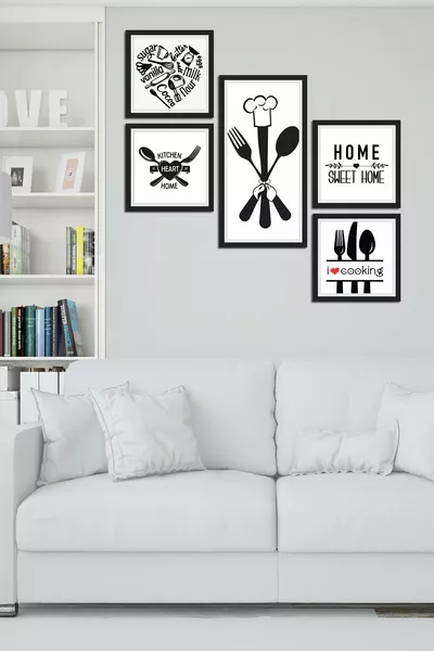 Колаж стил 5 части MDF картина 