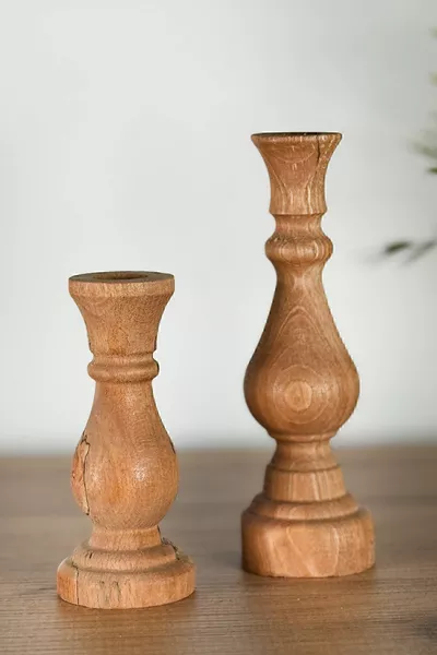 Свещник свещник Дървен свещник 2 броя  без мазнина