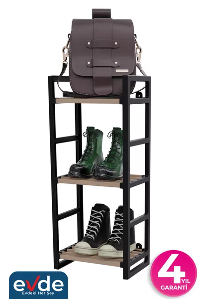 خزانة كتب وسجاد أحذية سوداء عالية الجودة بثلاثة طوابق للحمام والمطبخ ولعب الأطفال