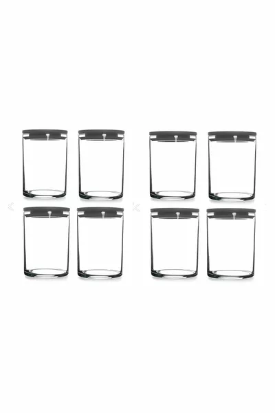  Bocal en Verre sous Vide - Pot de Conservation en Verre pour Aliments 8 pièces Gris