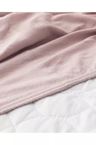 Double Fitted Sheet % Cotton Jersey - Light Plum