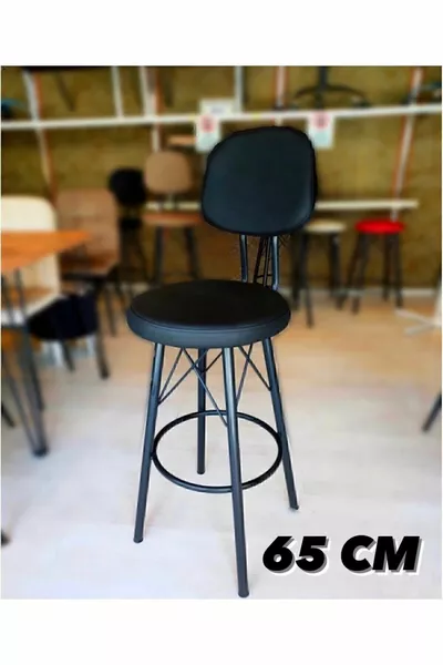 كرسي دولشي بار  سم أسود. مناسب للطاولات والجزر بين  و  سم