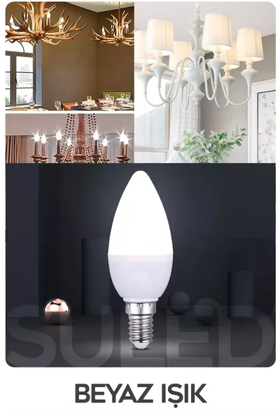  Grafen White Light -Piece Candle Bulb Chandelier Lamp Lampshade Lamp with  Socket, Thin Base