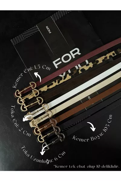 حزام نسائي طويل ذهبي رفيع بمشبك نحيف من 8 قطع، حزام للسترة، حزام للقميص، حزام للفستان