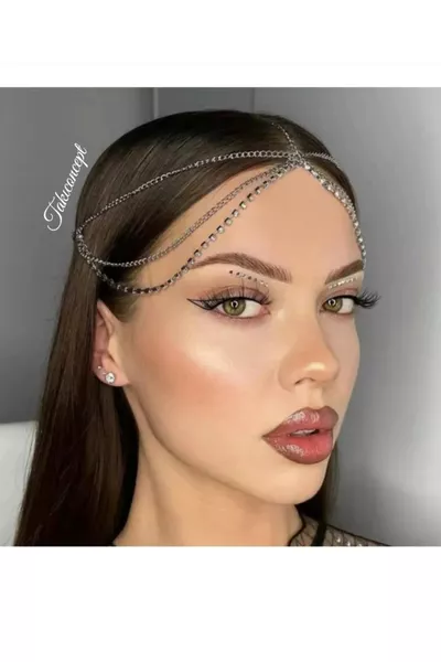 Прическа с кристали, сватонска диадема, аксесоар за годеж, сватба, къна