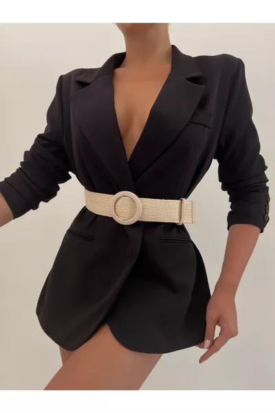 Damen-Gürtel aus elastischem Mesh mit Schnalle, Jackengürtel, Kleidgürtel, Hemdengürtel