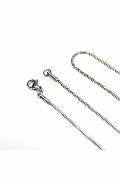 Мъжко стоманено колие верижка змия кръгъл модел  см