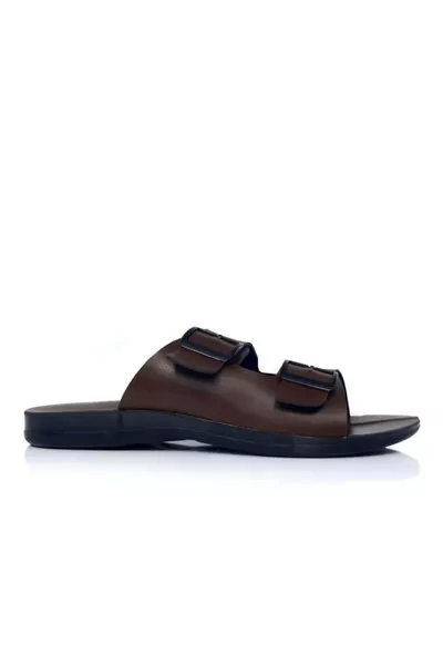 Pantofole da Casa Maschili Marrone con Fibbia 