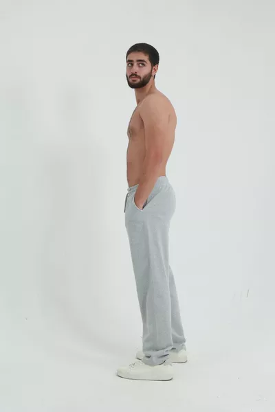 بنطال رياضي واسع بسحاب مزدوج وقصة ساقين فضفاضة