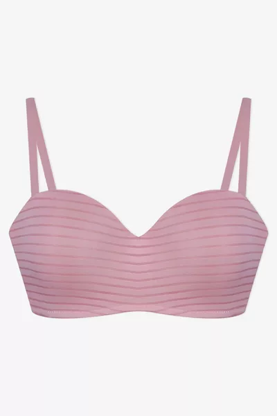Reggiseno fascia donna senza imbottitura trasparente a righe modellante