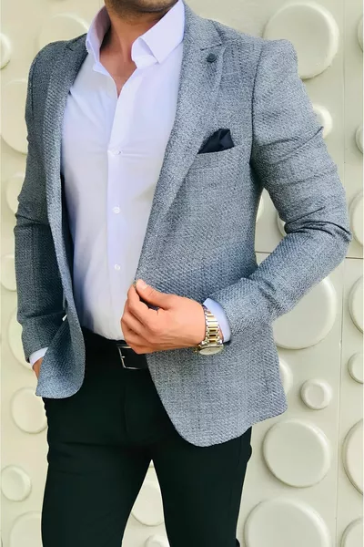 سترة بليزر رجالية بنمط إيطالي ضيقة