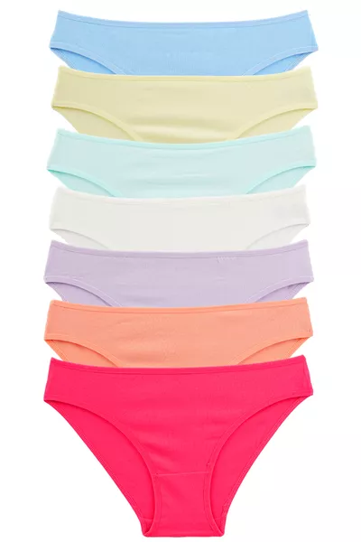 Damenunterhosen 7er-Pack mit Elasthan, Orange