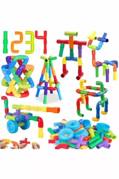 Wheel Pipe Lego Building Blocks Part Hand-Eye Coordination Educational Toy