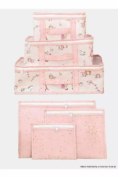 Organizzatore Multifunzione per Cura del Neonato e Preparazione al Parto 6 Pezzi (Rosa)