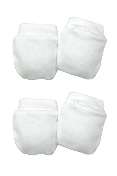 Snow Organic Cotton Baby Newborn 2-Pair Glove Set - White