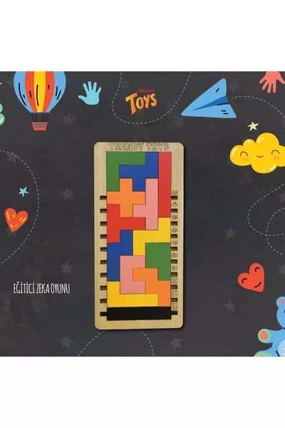 Lehrreiches Intelligenz-, Logik- und Strategiespiel Holzstufen-Tetris