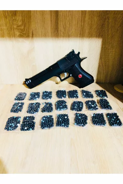 Büyük Boy  Cm Şarjörlü Boncuklu Plastik Silah 1 adet  adet plastik boncuk