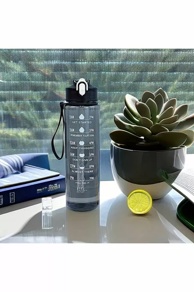 Motivational Water Bottle Water Bottle Flask Tritan Sports Gym School Water Bottle BPA-Free Flask