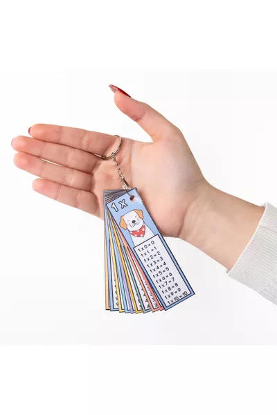 بطاقات جدول الضرب التعليمية مع ميدالية المفاتيح لتسهيل التعلم