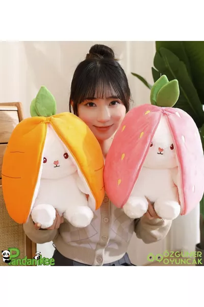 أوزغونر ألعاب. أرنب بحقيبة فراولة. هدية مميزة للحبيب