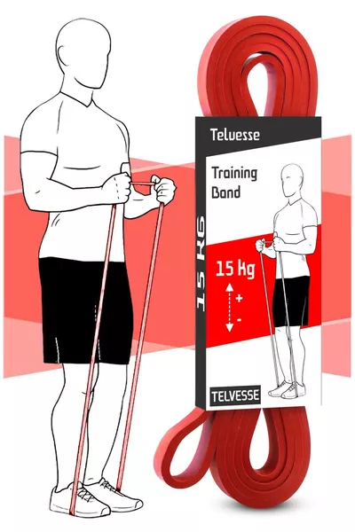 KG Widerstandsband Muskelaufbau Fitness Pilates Cross Training Band Rot - Mittelstark