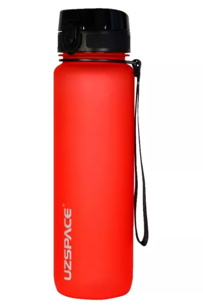 Borraccia d'acqua rossa grande da 1 litro,  cm  ml, senza BPA, senza odore, senza perdite, rossa