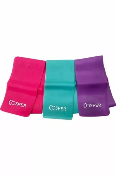 طقم 3 أحزمة بيلاتس مقاومة خفيفة ومتوسطة وقوية