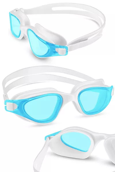 Large Boy Pro Silicone Adult Swimming Goggles Fog-Free and Waterproof Turquoise