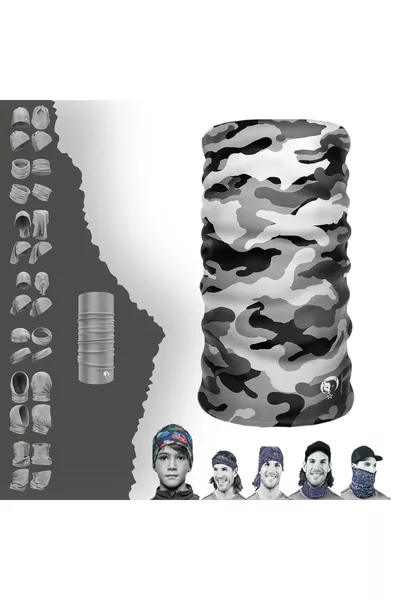 ® Екстремен Черно-бял Камуфлаж / Ловджийски Baff Шал Бандана