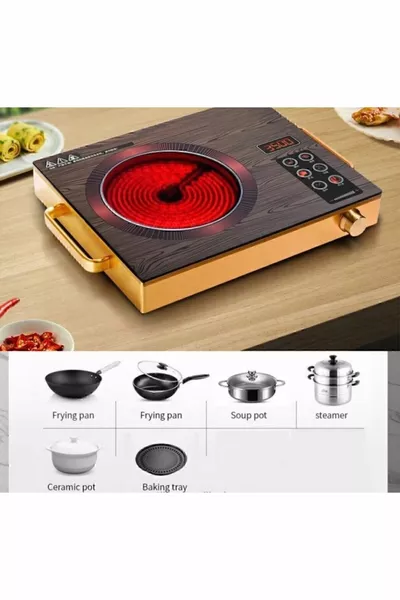 موقد كهربائي بالتحريض اللمسي بالليزر قابل لضبط الحرارة من سيلفر كريست، ملف نحاسي