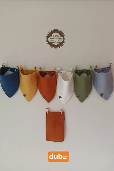 Set da 6 Fazzoletto con Regalo | Bavetta per Neonati in Cotone e Mussola Organica, Bavetta da Pappa, Bavetta Saliva