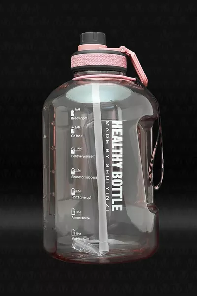 Gourde Motivante Winta Bpa Sans 2,5 L Rose, Bouteille d’Eau, Gourde
