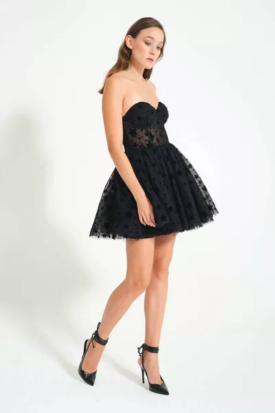 Starry Strapless Mini Dress