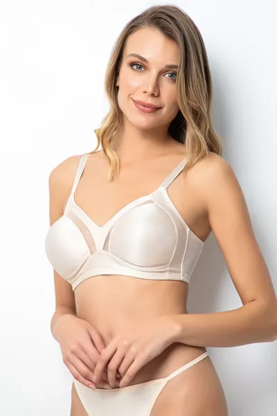 Reggiseno contenitivo minimizer con dettagli in tulle senza ferretto