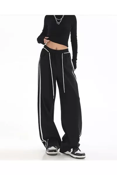 K Zwarte Gebreide Joggingbroek