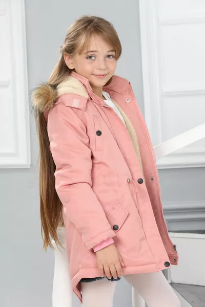 معطف للجينة مع بطانة معطف مقاوم للماء والرياح مع قلنسوة قابلة للإزالة