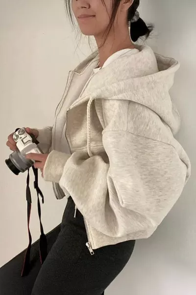 كروب توب كار ميلانج بغطاء رأس من قماش سميك