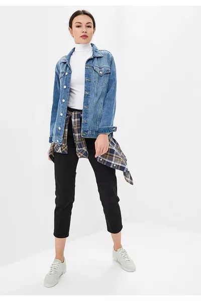 BY FAMEL Long Sleeve Half Turtleneck Stretch Cotton Top