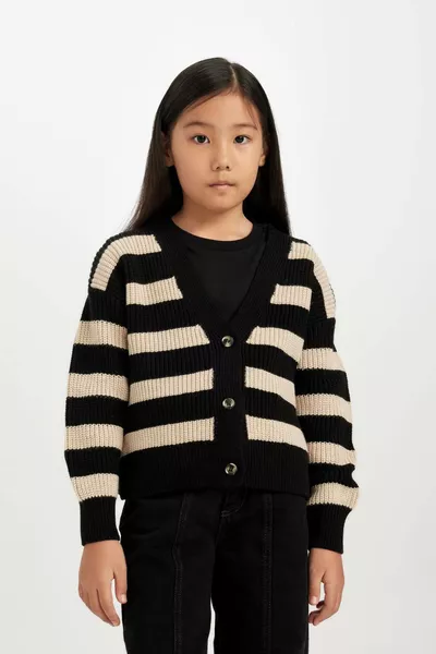 Кардиган для девочки с V-образным вырезом WN