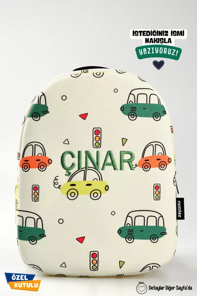 [NOUS BRODONS LE NOM DE VOTRE CHOIX] - Voitures rétro 0-8 ans - Sac à dos pour enfants Crèche, Maternelle