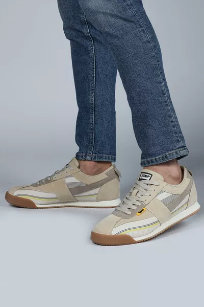  Beige - Grau Herren Sneaker Alltagssportschuh