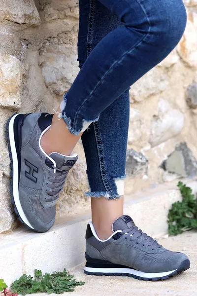  -g Peru Leather Women's Casual Sports Shoes Gray