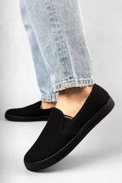 Schwarz - Phantom - Gewebe Slip-on Herrenschuh