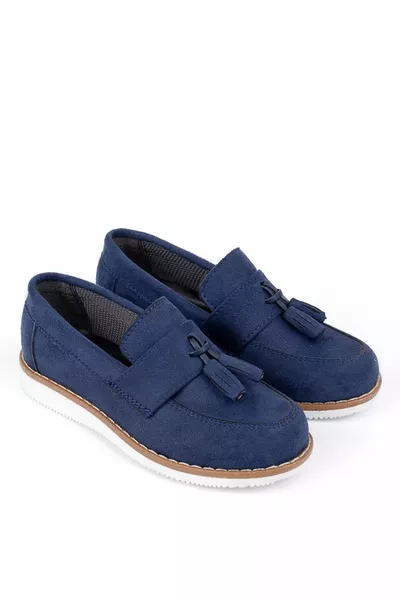 Boys' Navy Suede Classic Shoes