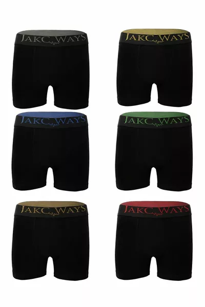 بوكسر أسود 6 قطع بوكسر قطن فاخر مرن للرجال