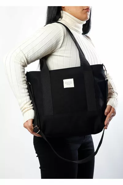 Sac en toile à fermeture éclair bandoulière