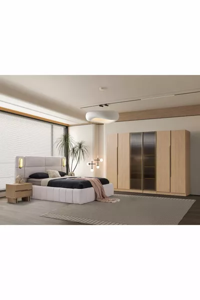 غرفة نوم ألاسكا مصنوعة من MDF % | توصيل وتركيب مجاني