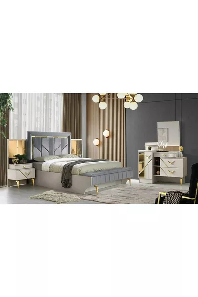 Kosova Mdf Bazalı Yatak Odası Takımı+bench