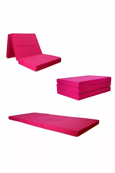 Кровать раскладная с матрасом из поролона Işbir, фуксия